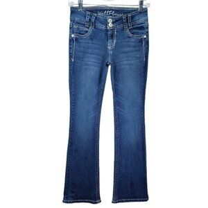 Wallflower Sz 5 Juniors Bootcut Mid Washed Blue Denim Jeans